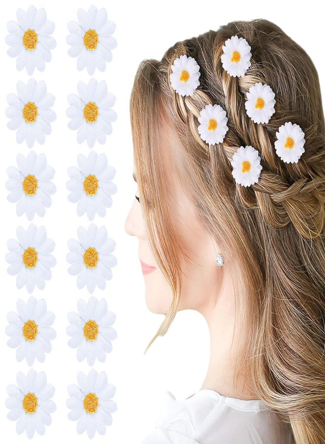 Notoke 12 PCS Daisy Hair Clips, White Daisy Flower Hair Clips, Vintage Sun Flower with Hair Alligators Clips Hair Barrette for Women Wedding Hair Accessories for Brides - Image 1